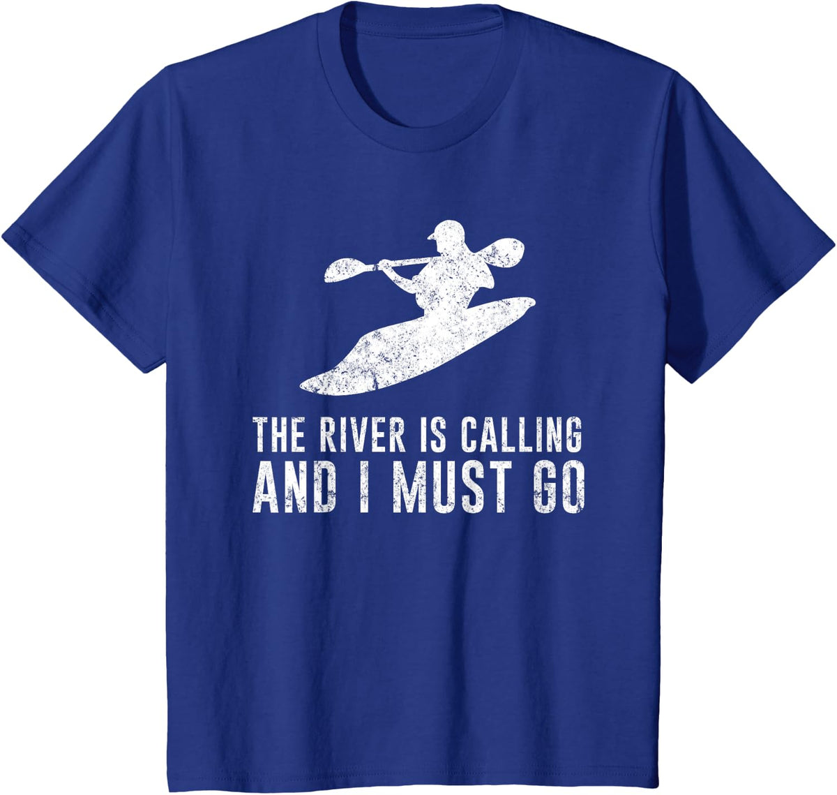 Whitewater Kayaking Tshirt - The River is Calling T-Shirt - Royal Blue