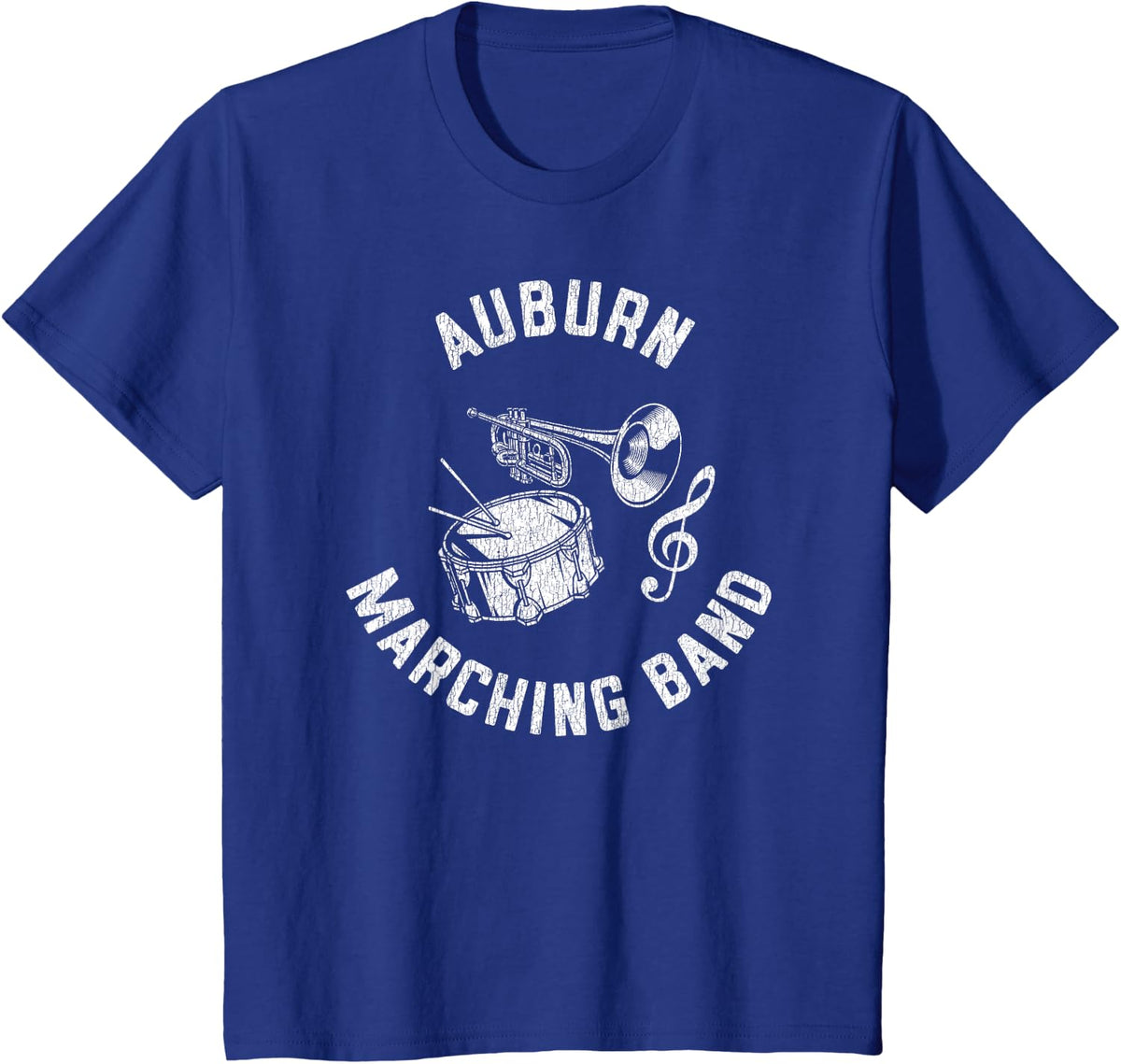 Auburn Marching Band Vintage Classic Music Distressed T-Shirt - Royal Blue