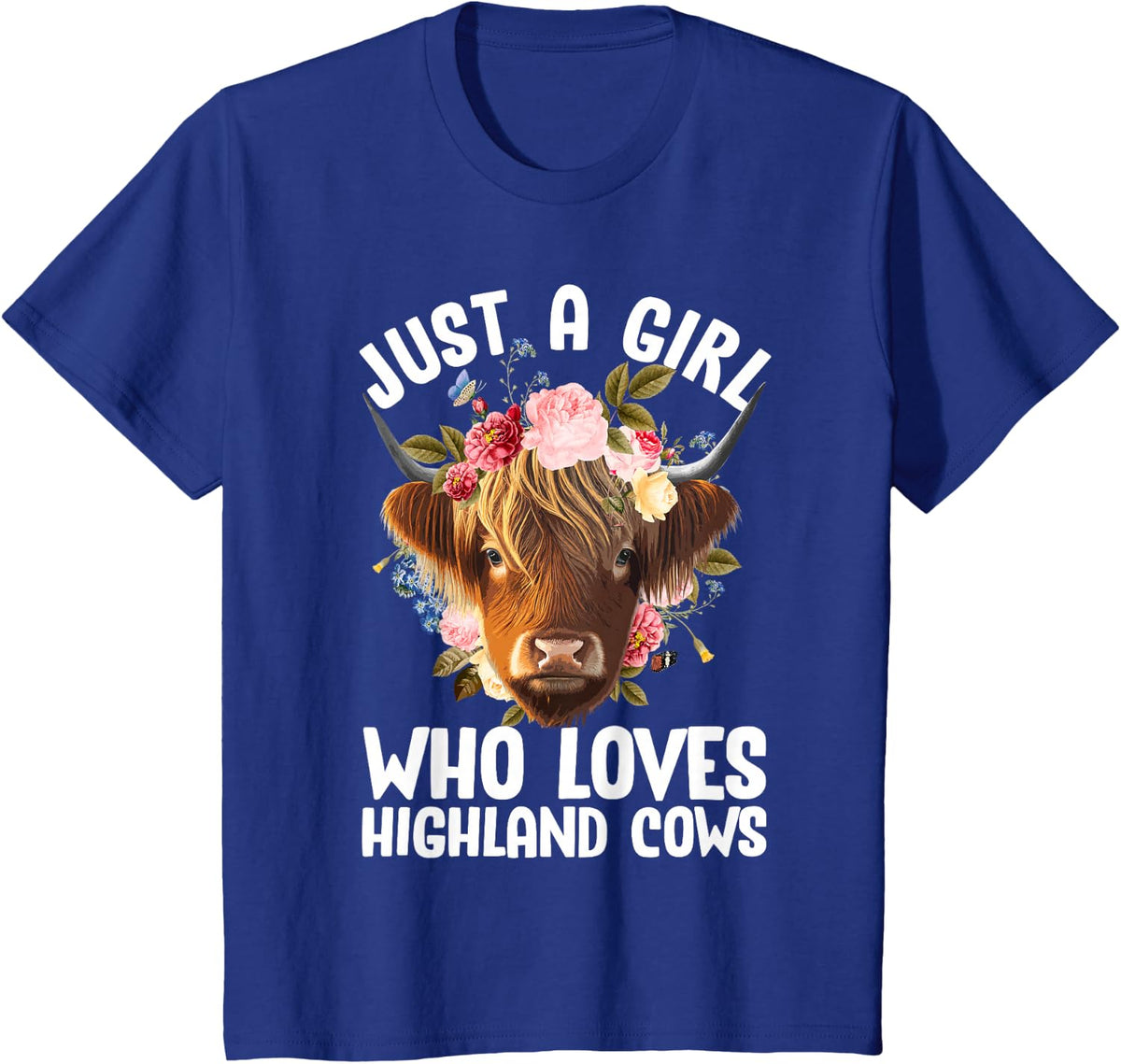 Funny Highland Cow Art For Women Girls Highlander Cow Lover T-Shirt - Royal Blue