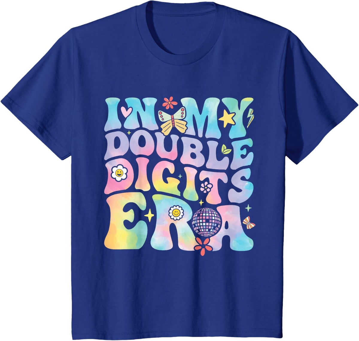 in My Double Digits Era Retro 10 Year Old 10th Birthday Girl T-Shirt - Royal Blue