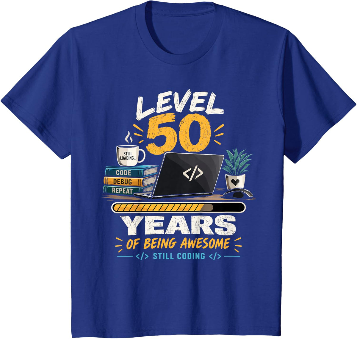 50th Birthday Programmer Coding Computer Tech Humor T-Shirt - Royal Blue