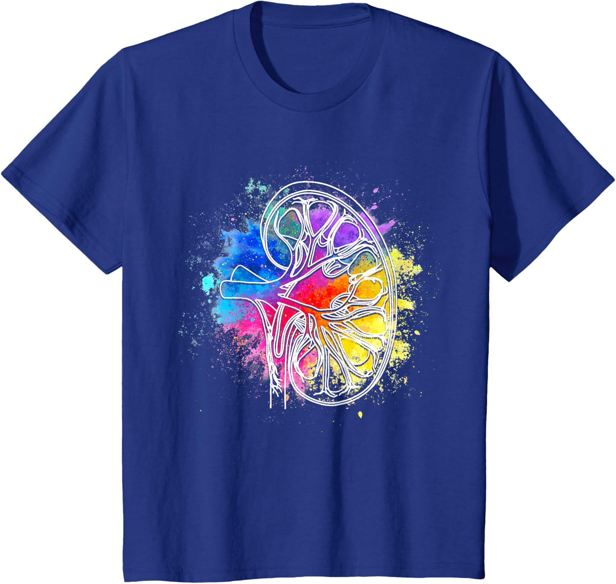 Dialysis Nurse Tech Technician Kidney Watercolor T-Shirt - Royal Blue