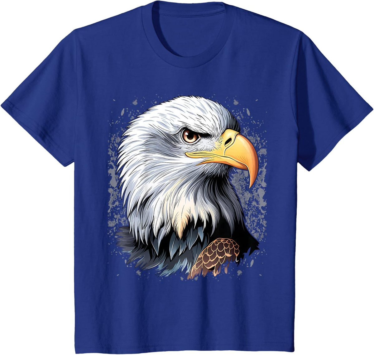 Cute Bald Eagle Head Black Art for Lovers Eagles Birds T-Shirt - Royal Blue