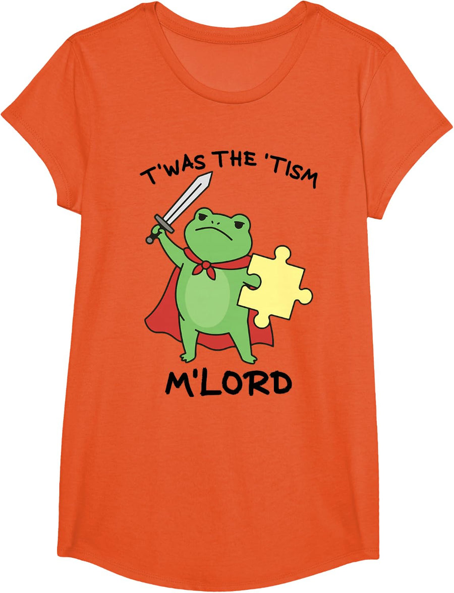 TWAS The Tism M Lord Shirt - Funny Autism Awareness T-Shirt - Girls Orange
