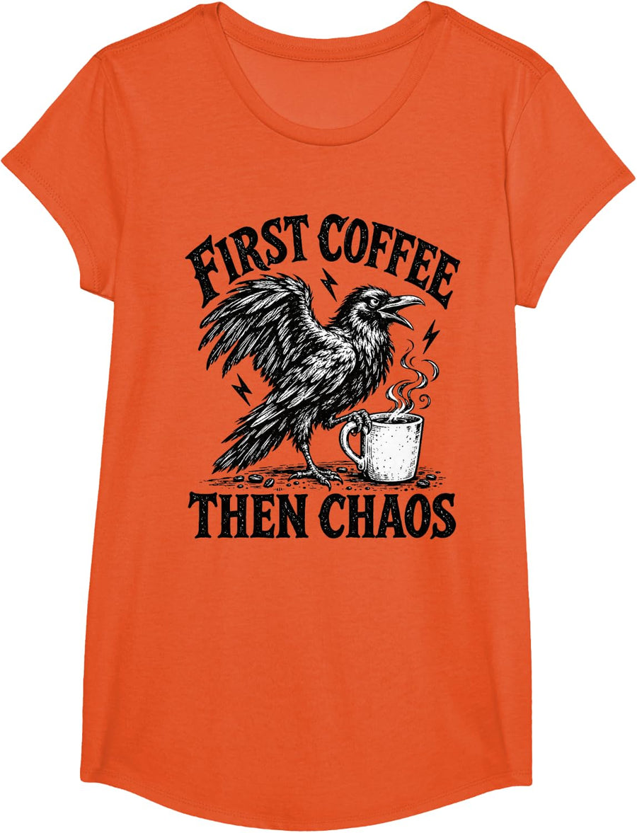 Coffee Lover T-Shirt - Girls Orange