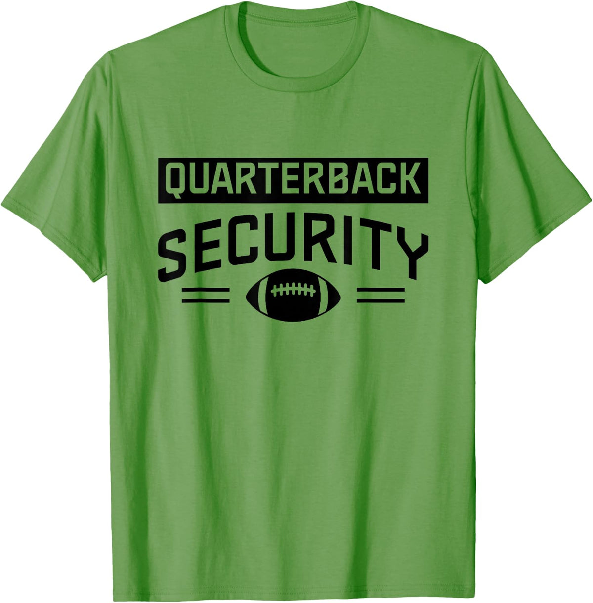 Quarterback Protection Lineman Football Joke T-Shirt - Grass Green
