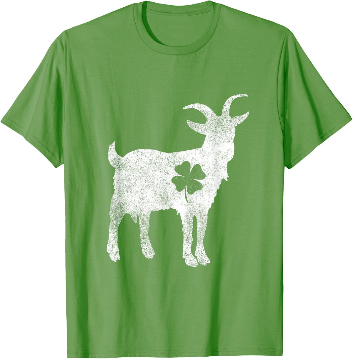 Goat Silhouette Lucky Shamrock St Patricks Day T-Shirt Tee For Men Women - Grass Green