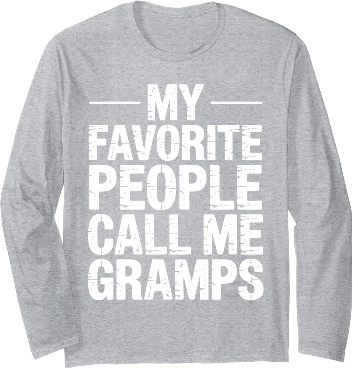Gramps Design for Grandpa from Grandkids Father's Day Gramps Long Sleeve T-Shirt - Adult Unisex Heather Grey