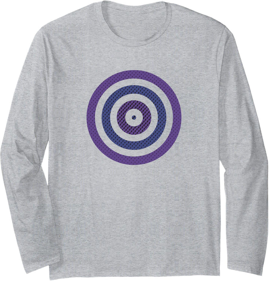 Bullseye Target Logo - Aim Shoot Gun Weapon Targeting Long Sleeve T-Shirt - Adult Unisex Heather Grey