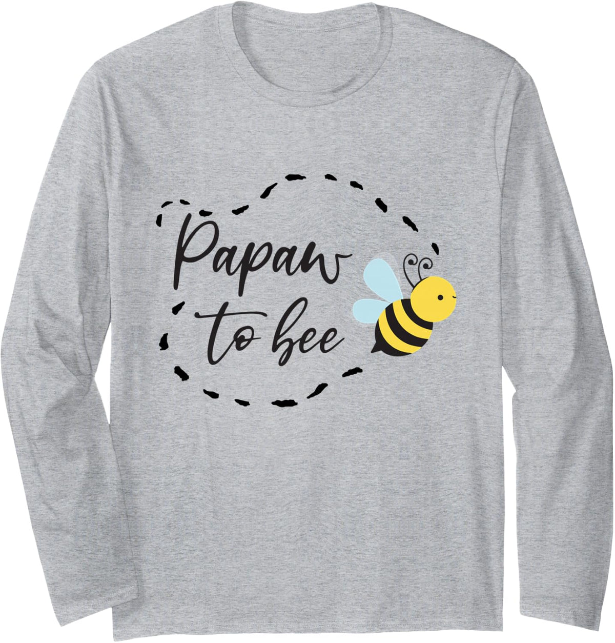 Papaw to Bee Cute Bee Long Sleeve T-Shirt - Adult Unisex Heather Grey