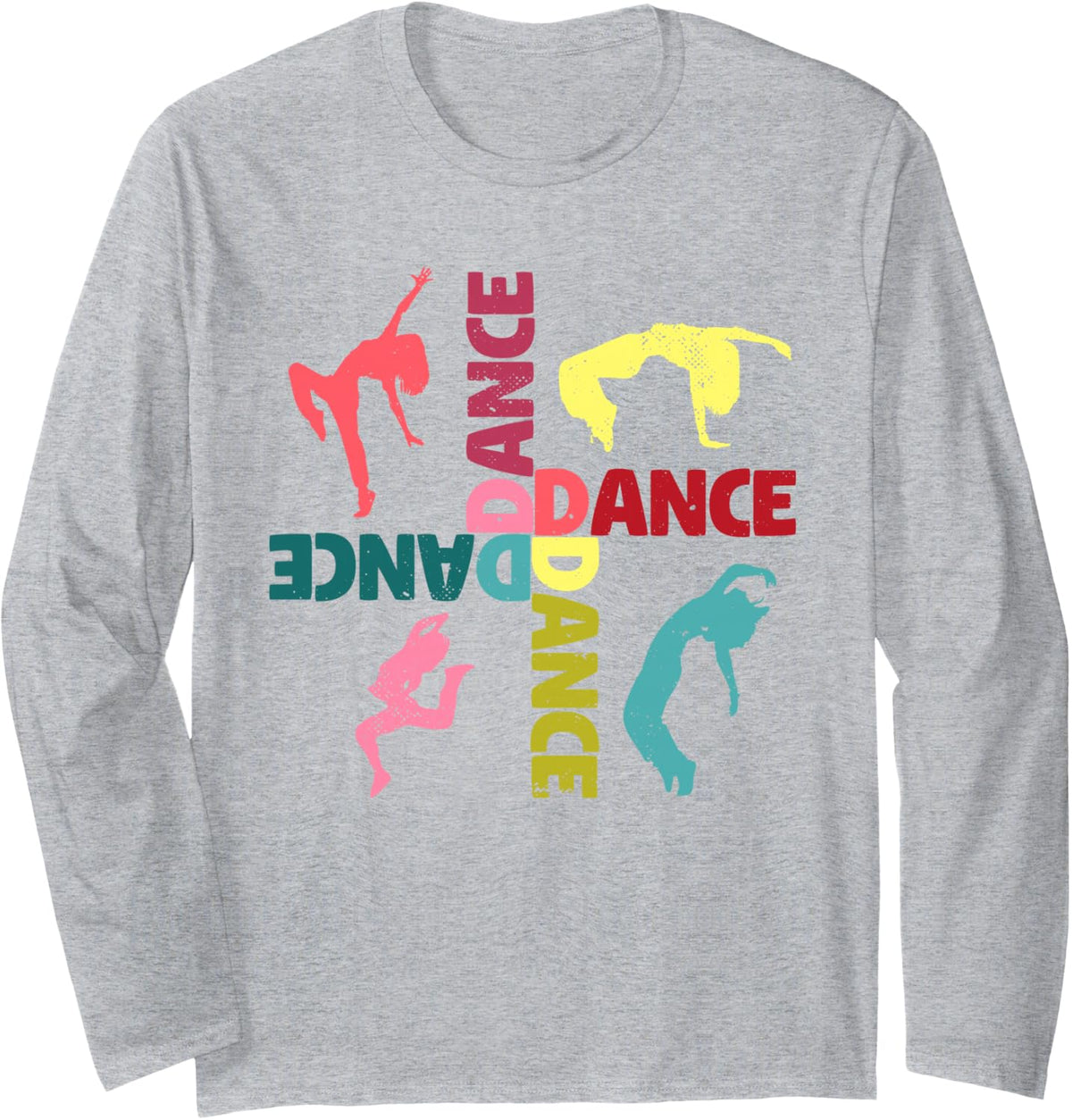 Cool Dance Men Women Girls Ballroom Lyrical Hip Hop Dancing Long Sleeve T-Shirt - Adult Unisex Heather Grey