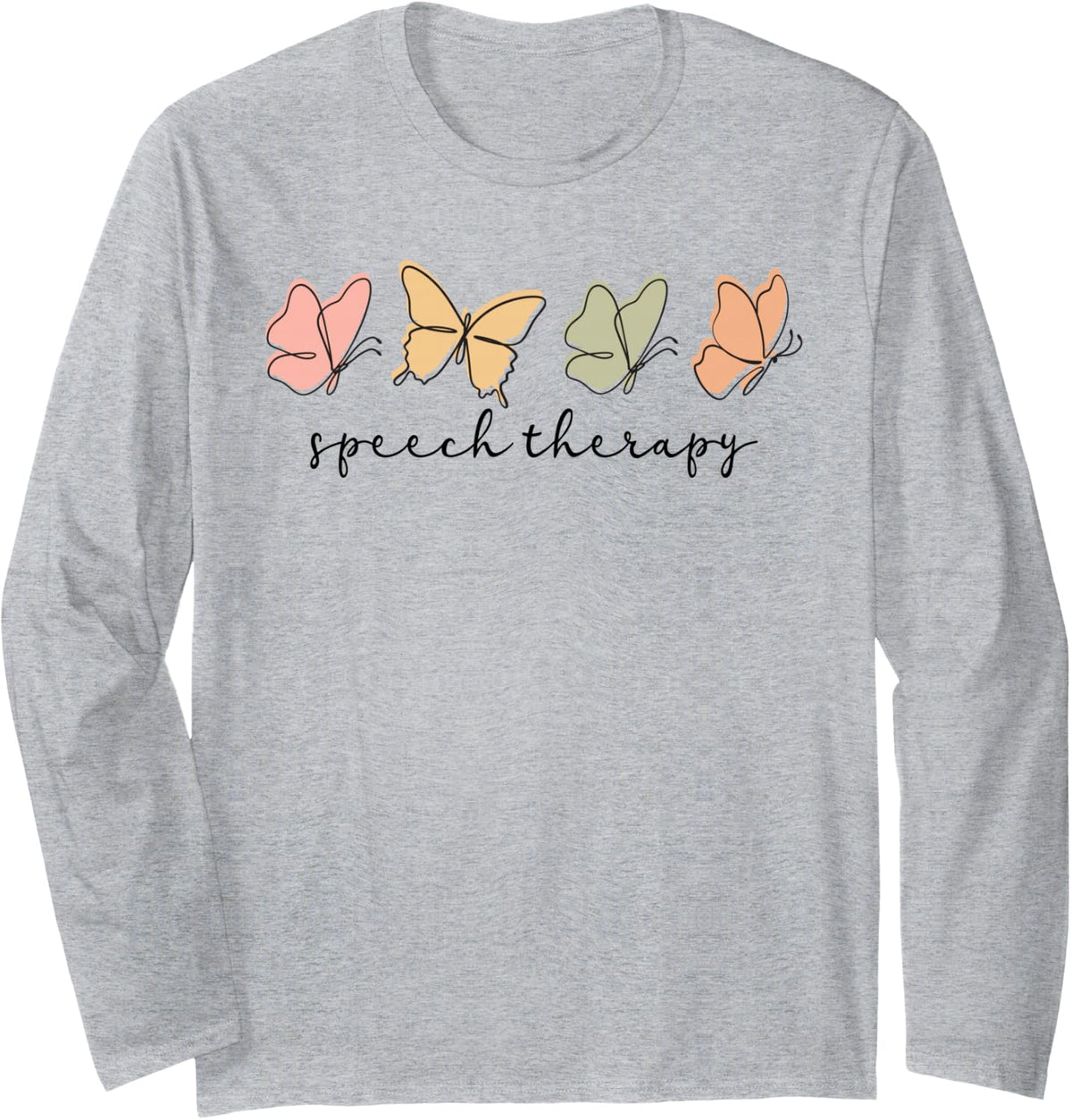 Speech Therapist Women Speech Therapy SLP Squad Long Sleeve T-Shirt - Adult Unisex Heather Grey
