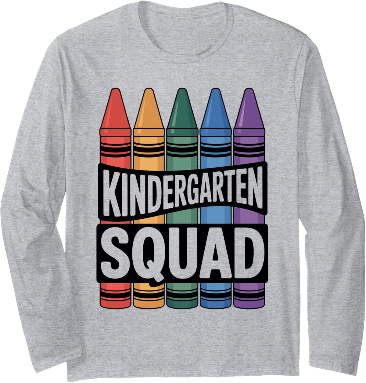 Kindergarten Squad Funny Kindergarten Teacher Long Sleeve T-Shirt - Adult Unisex Heather Grey