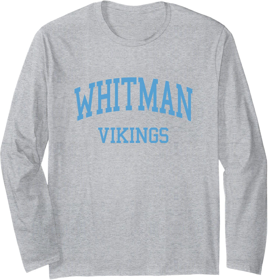 Whitman High School HS Bethesda MD Retro Long Sleeve T-Shirt - Adult Unisex Heather Grey