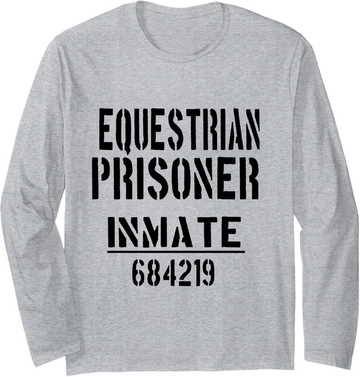 Equestrian Horse Rider Prisoner/Lazy Halloween Costume Long Sleeve T-Shirt - Adult Unisex Heather Grey