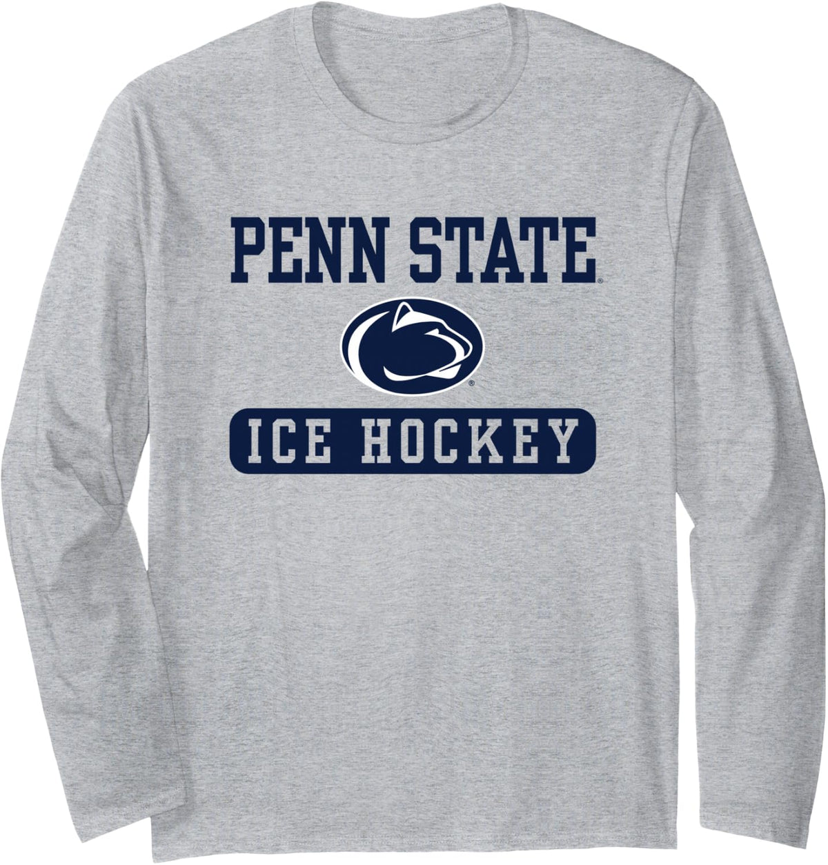 Penn State Nittany Lions Ice Hockey Officially Licensed Long Sleeve T-Shirt - Adult Unisex Heather Grey