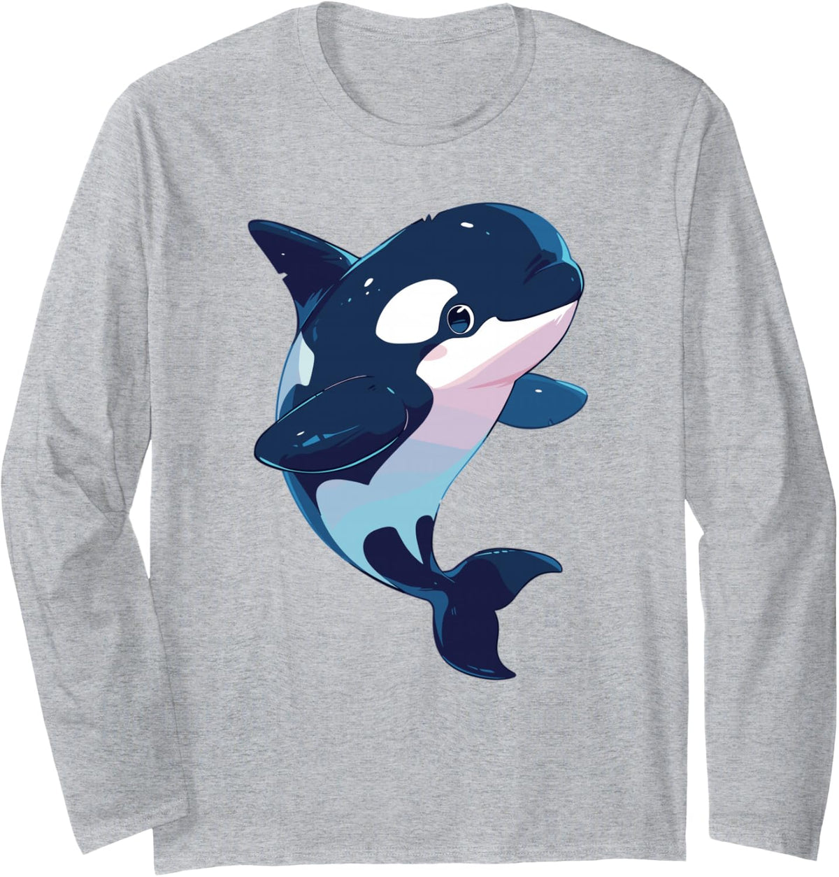 Orcas Orca Long Sleeve T-Shirt - Adult Unisex Heather Grey