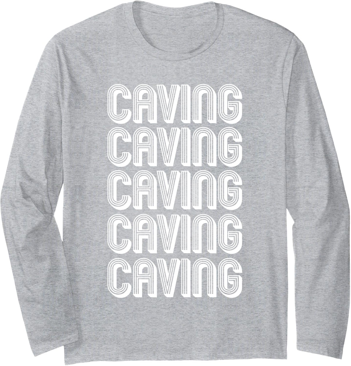 Caving Lover Long Sleeve T-Shirt - Adult Unisex Heather Grey