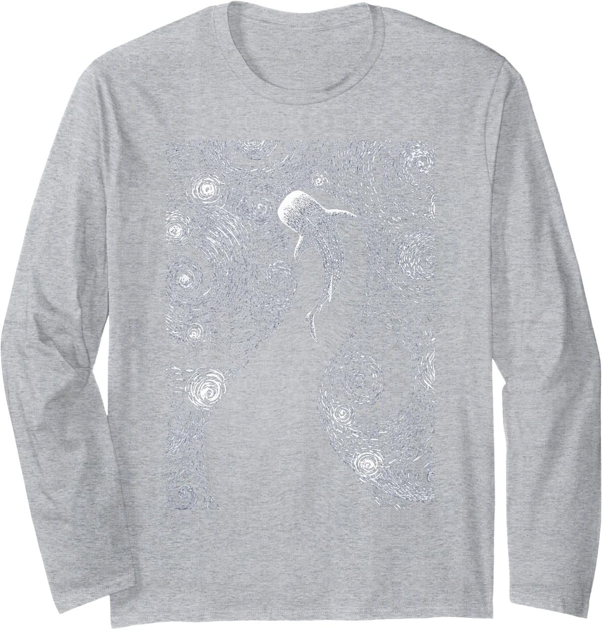 Diving with Whale Sharks Whale Shark Long Sleeve T-Shirt - Adult Unisex Heather Grey
