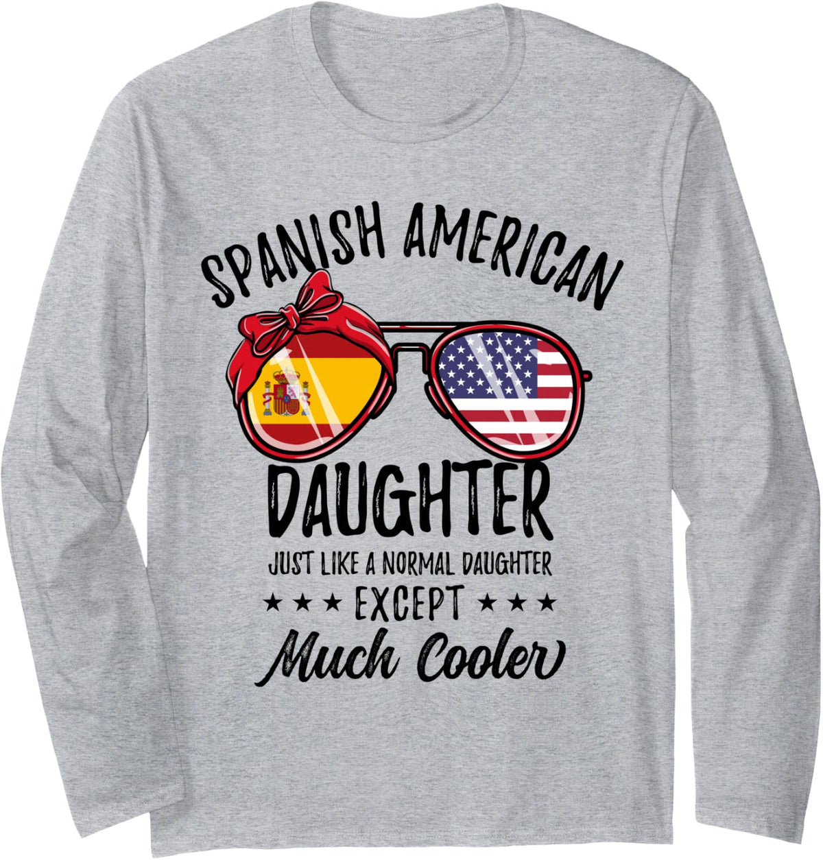 Spanish American Daughter Spanish Heritage Long Sleeve T-Shirt - Adult Unisex Heather Grey