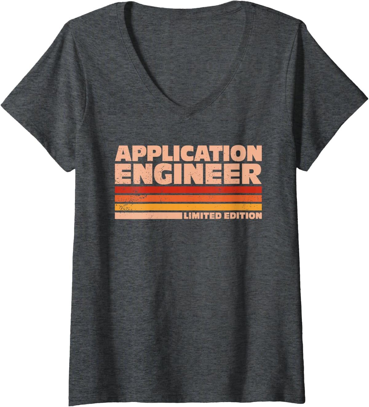 Women's Application Engineer Retro Sunrise V-Neck T-Shirt - Dark Heather Grey