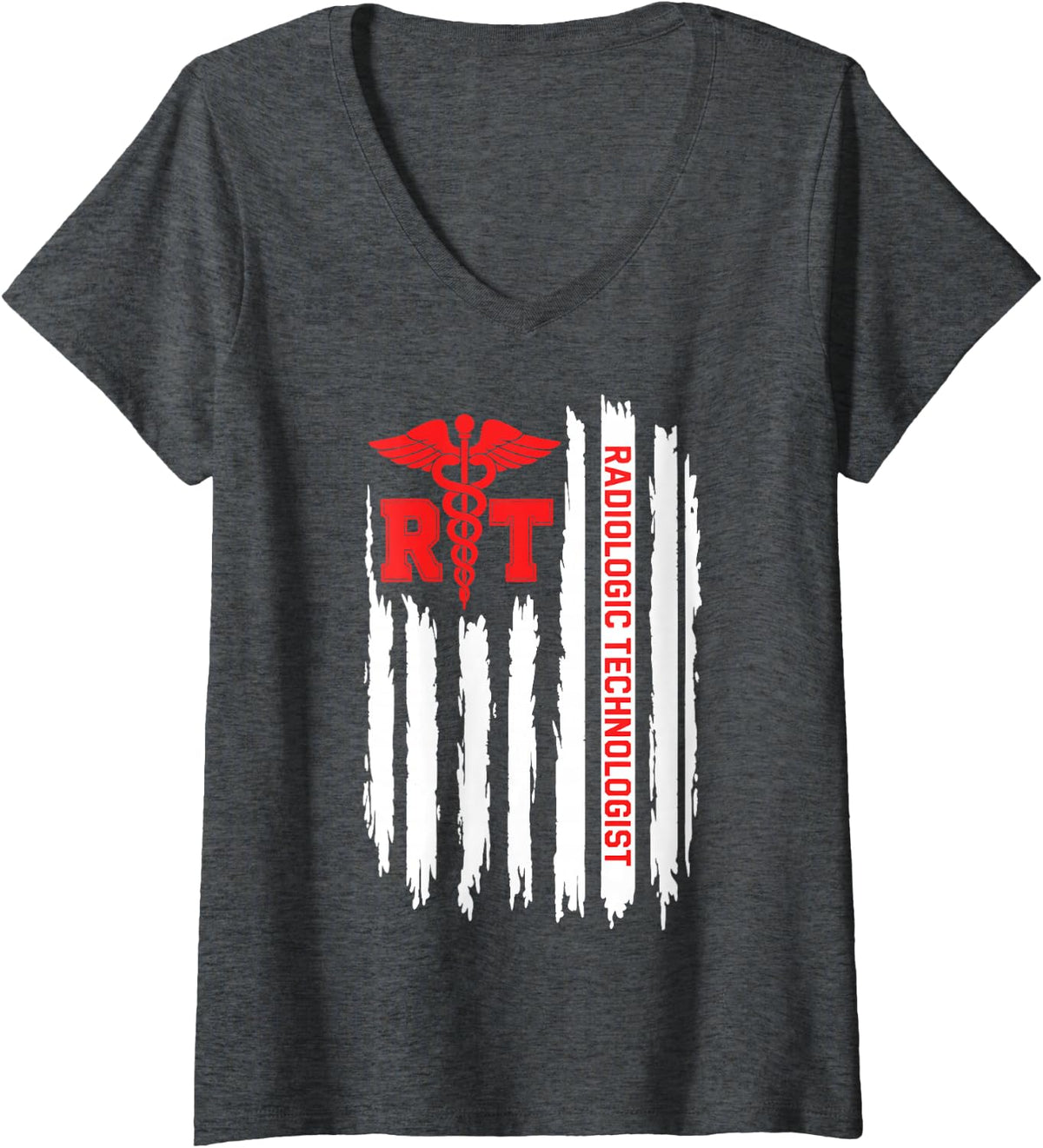 Women's Radiologic Technologist Rad Tech V-Neck T-Shirt - Dark Heather Grey