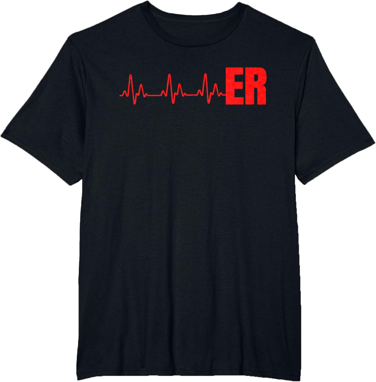 Emergency Medicine Emergency room Nurse ER Heartbeat T-Shirt - Black