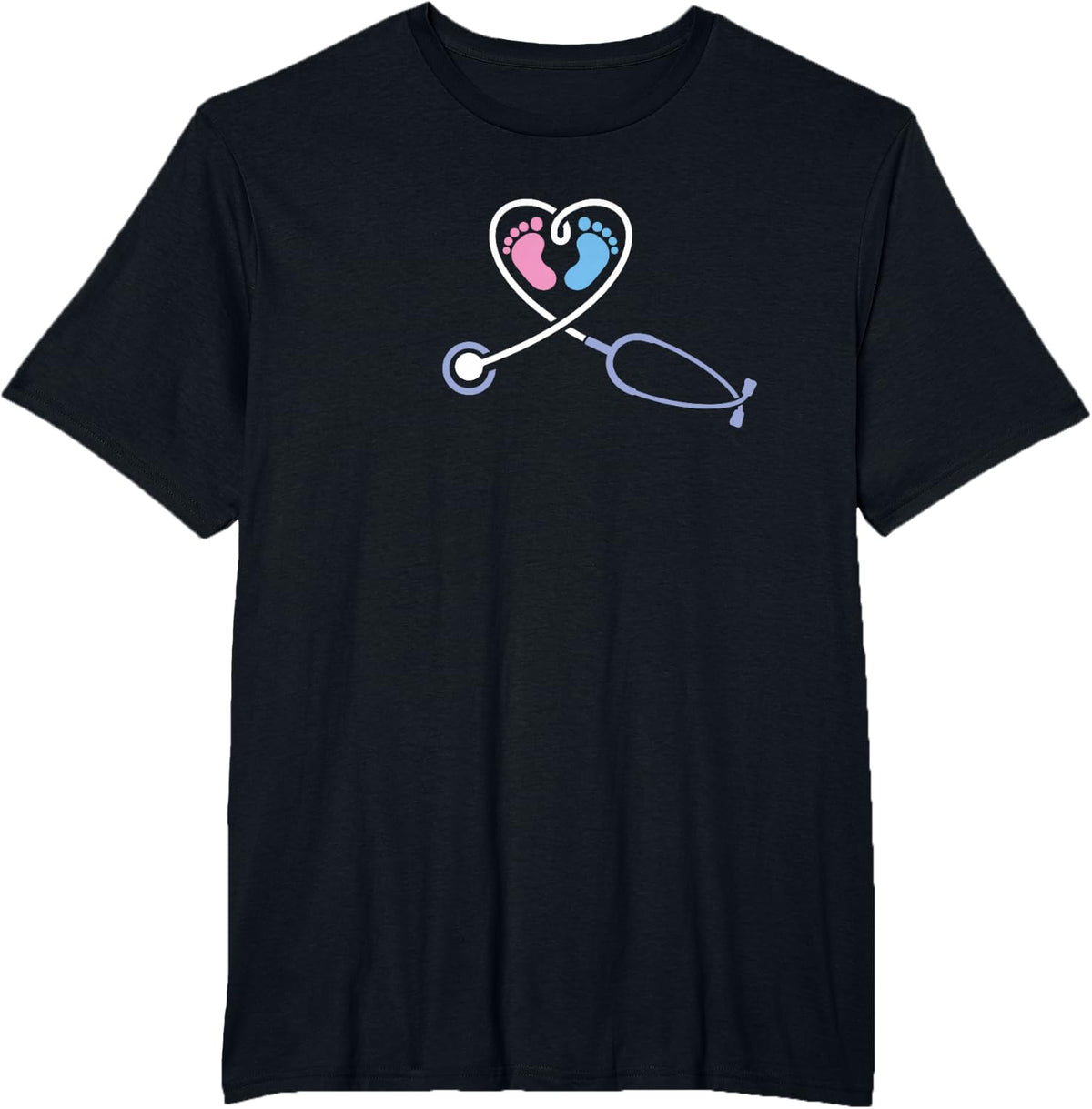Obstetrics Gynecology Nurse Stethoscope OBGYN Obstetrician T-Shirt - Black
