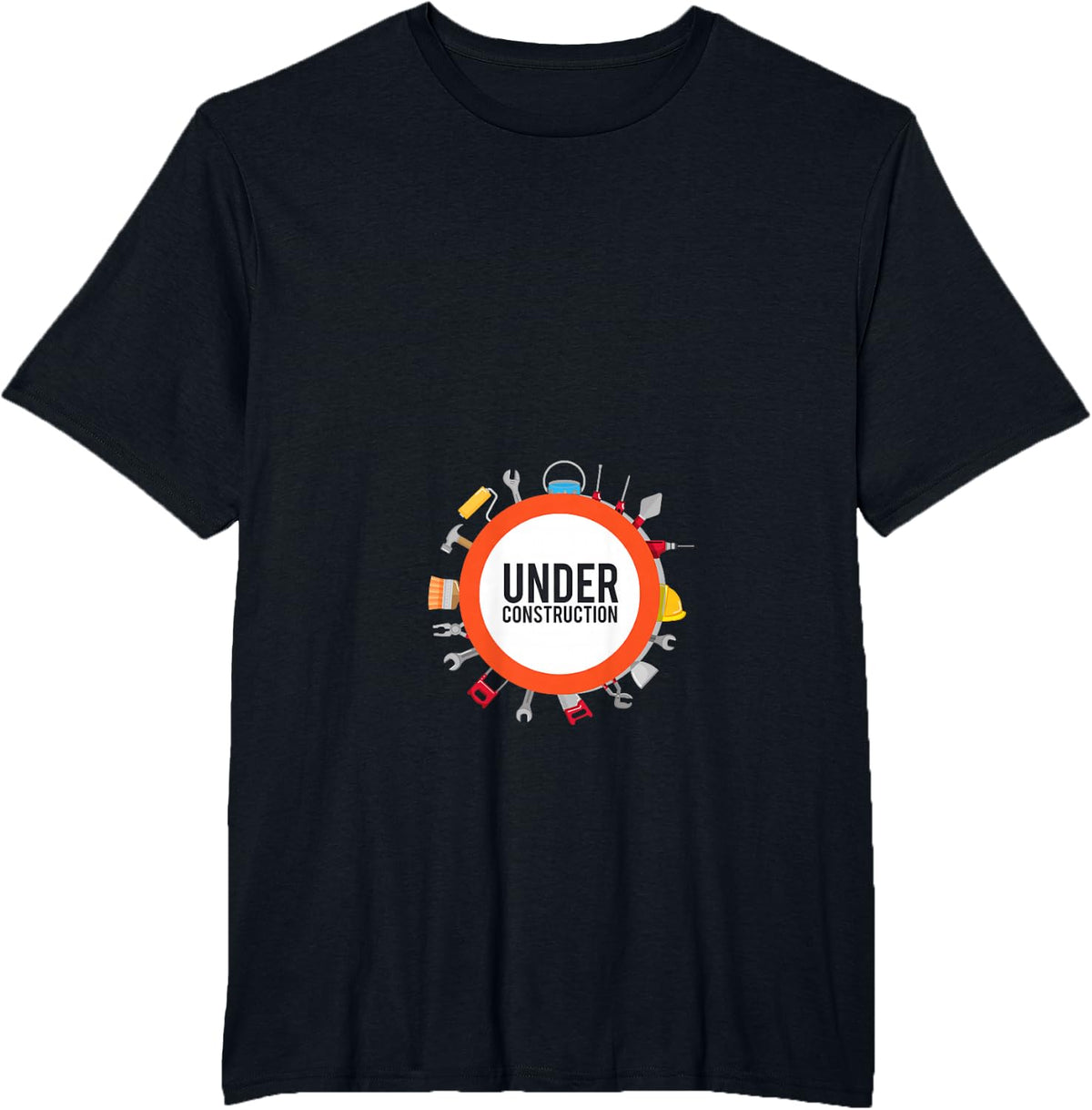 Funny Under Construction Pregnancy Announcement T-Shirt - Black