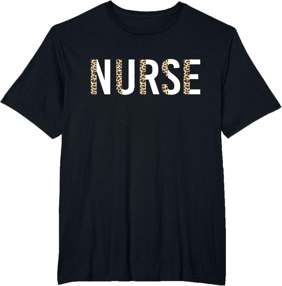 Nurse Leopard Print Nursing School Women Cute T-Shirt - Black