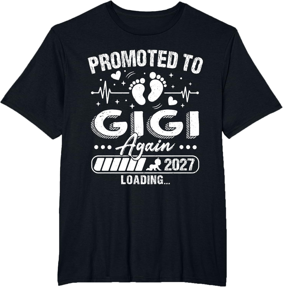 Promoted to Gigi Again 2027 Loading Family Matching T-Shirt - Black