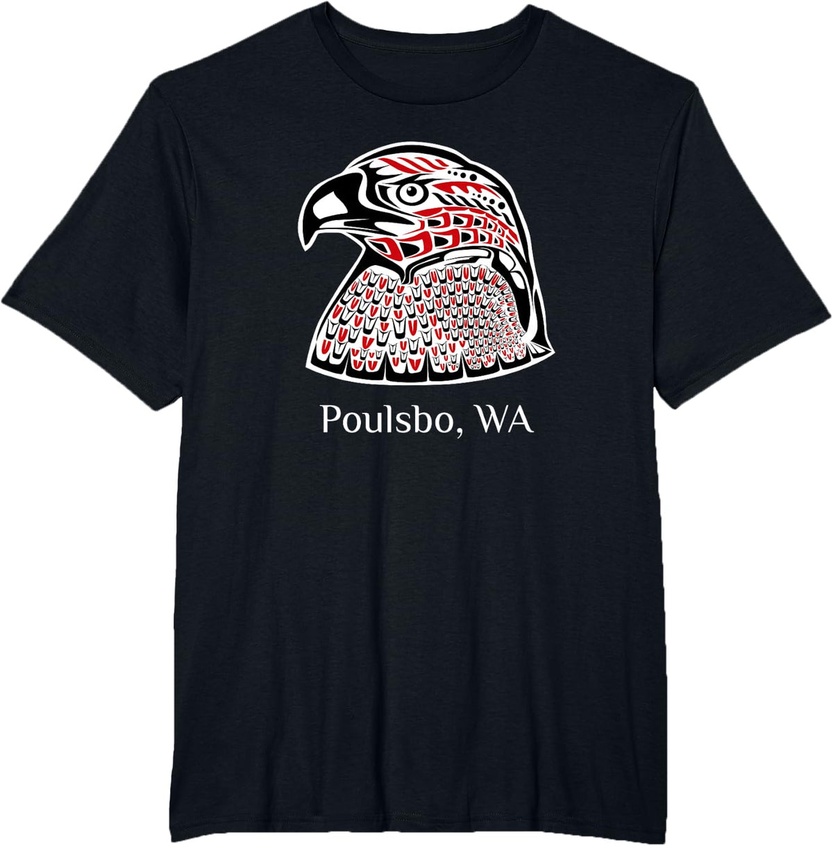 Pacific NW Native American Indian Eagle Poulsbo WA T-Shirt - Black