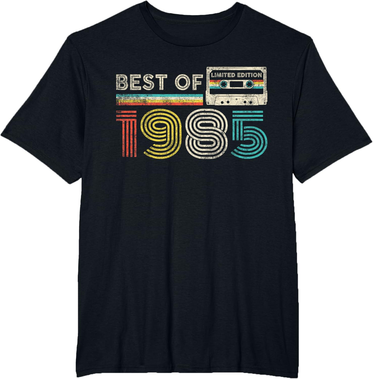 Best Of 1985 Classic Birthday 1985 Cassette Tape Vintage T-Shirt - Black