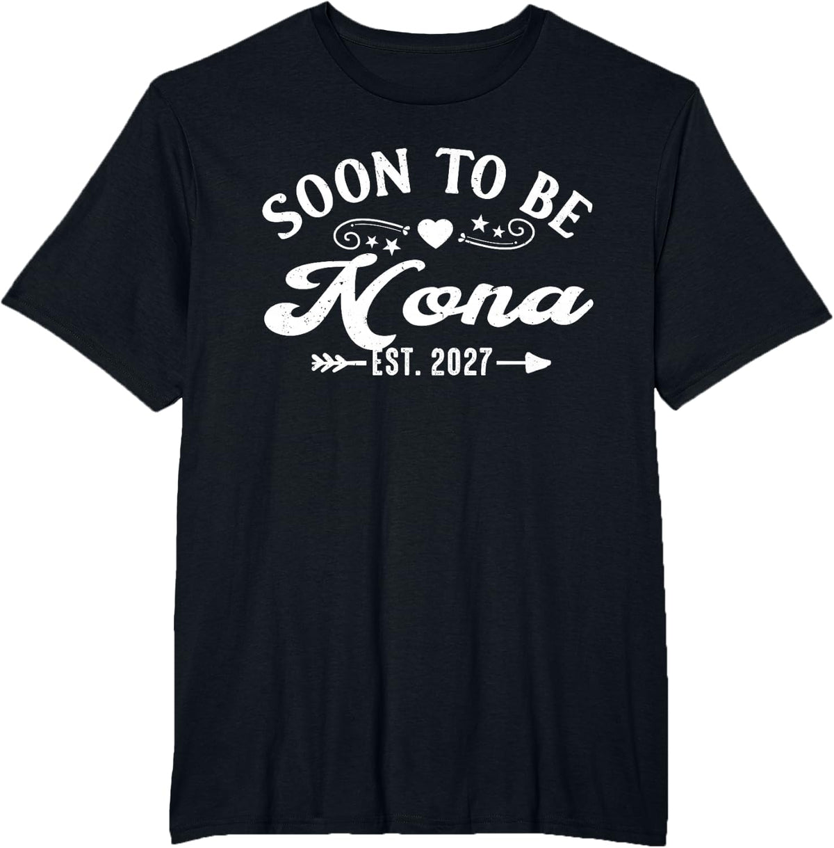 Soon to Be Nona Est 2027 Family Matching T-Shirt - Black