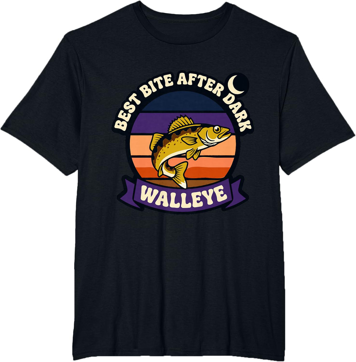 Walleye Fishing Gifts Men Best Bite Dark Angler T-Shirt - Black