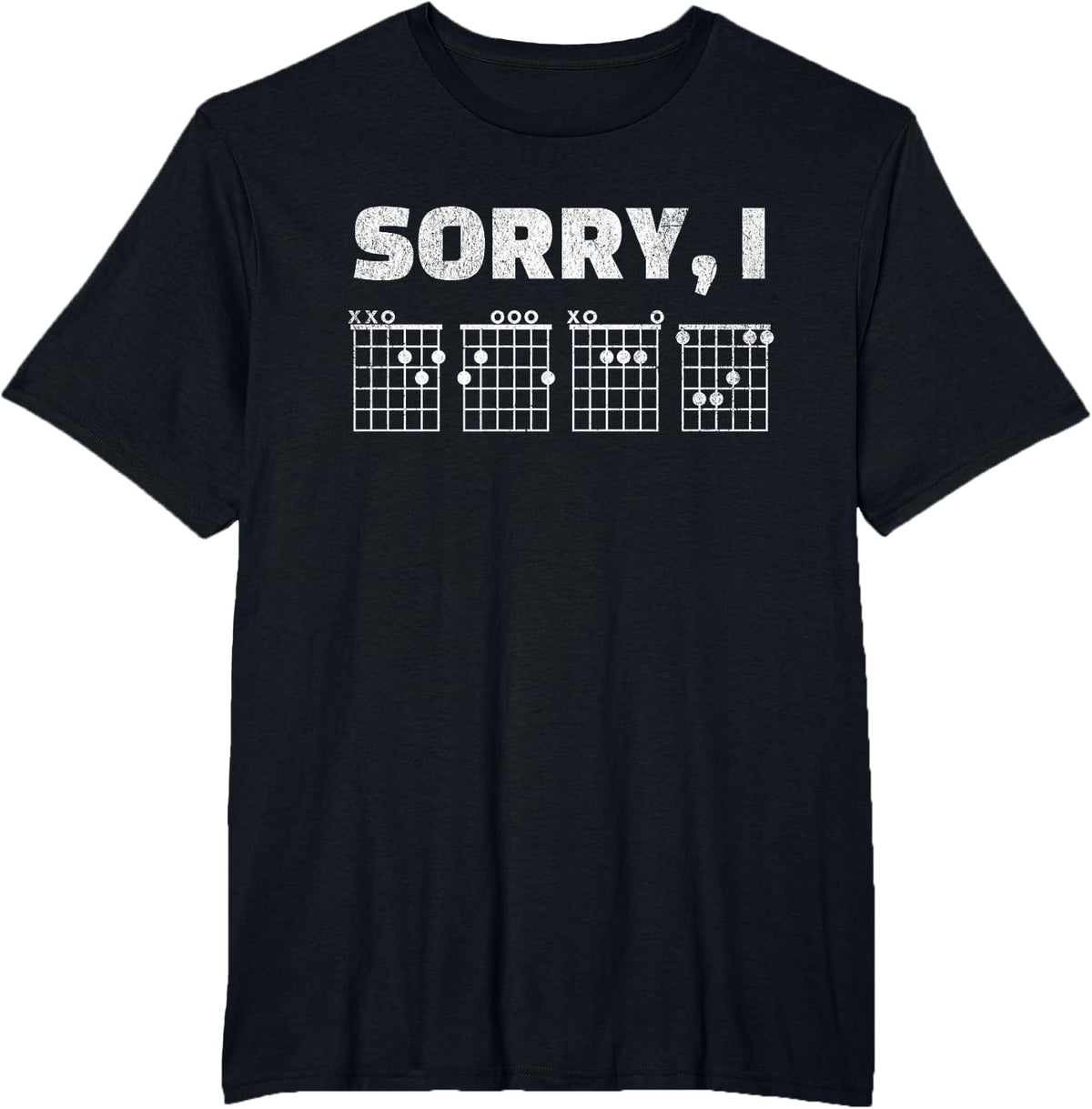 Sorry I DGAF Guitar Chord For Men Women Music Band Guitarist T-Shirt - Black