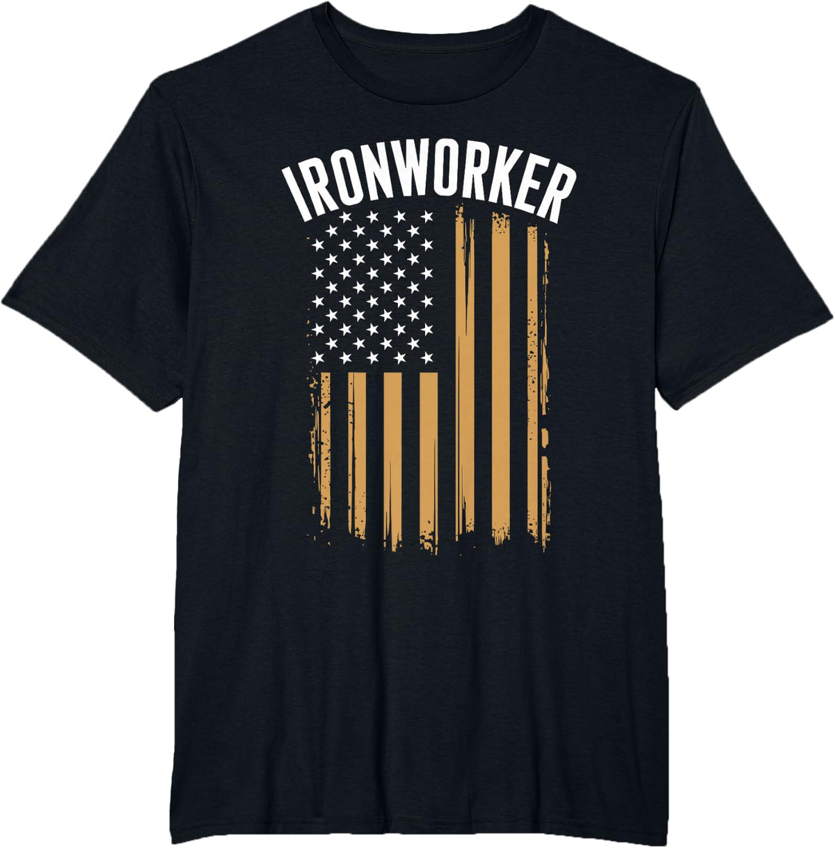Ironworker American Flag Vintage T-Shirt - Black