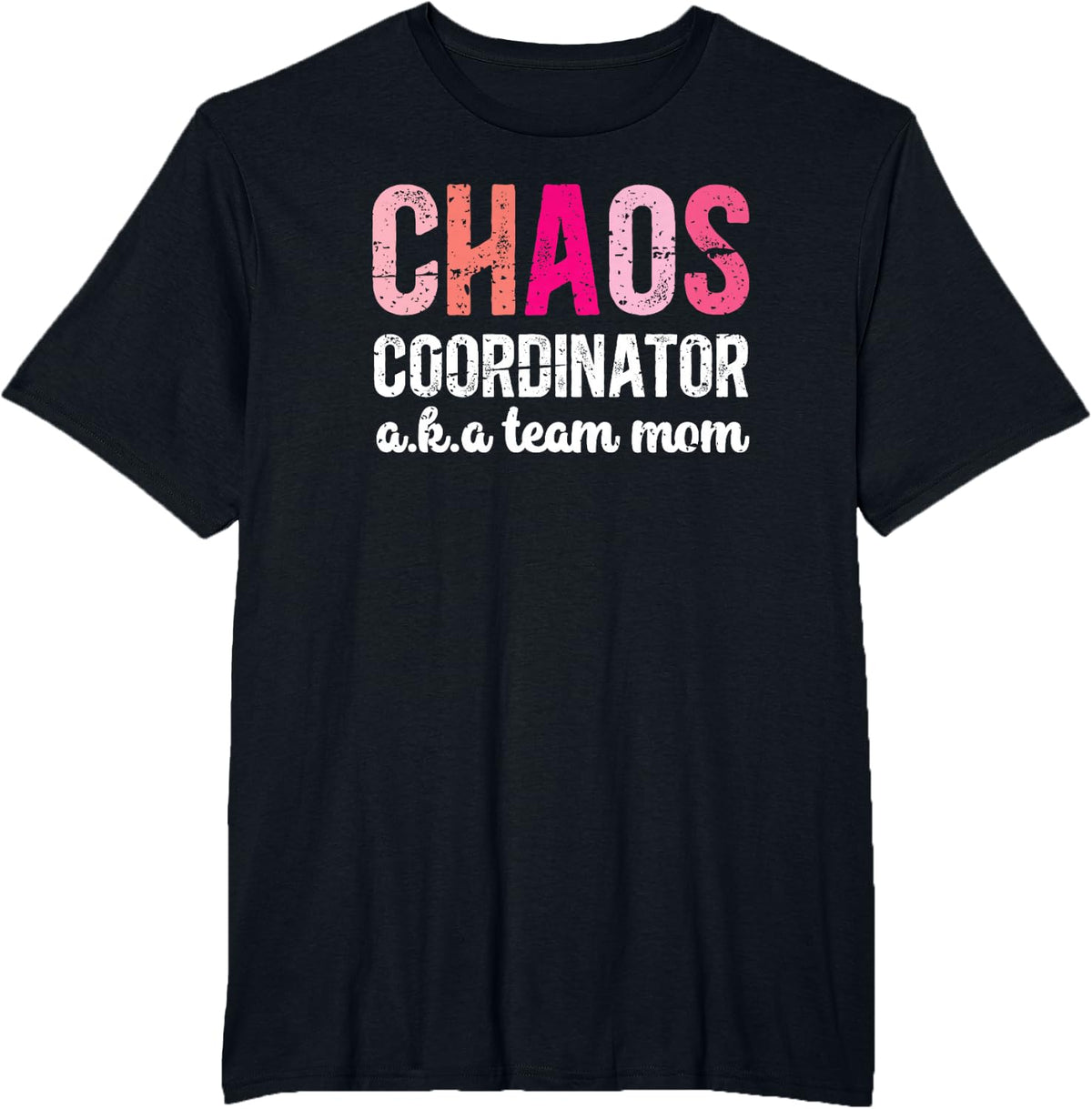 Chaos Coordinator Team Mom Tees T Shirts for Women Football Mama Mother Appreciation - Black