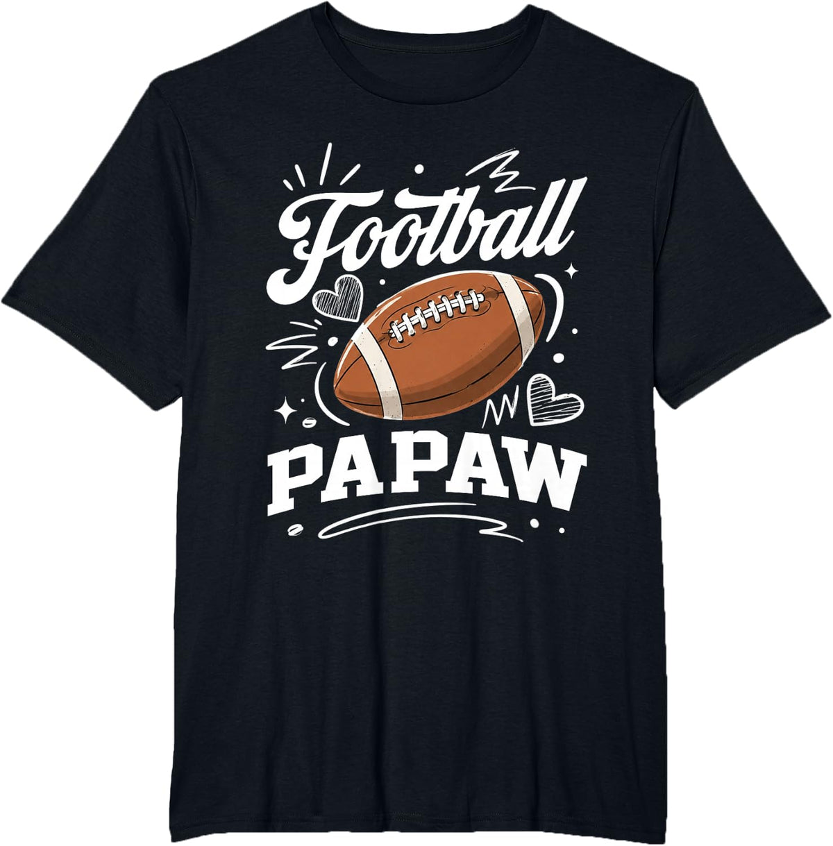Football Papaw Football Player Lover T-Shirt - Black