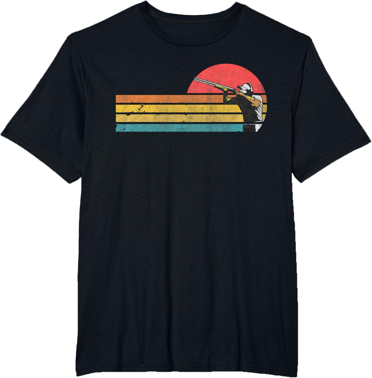 Trap Shooting Retro Clay Shooter Skeet Shooting T-Shirt - Black
