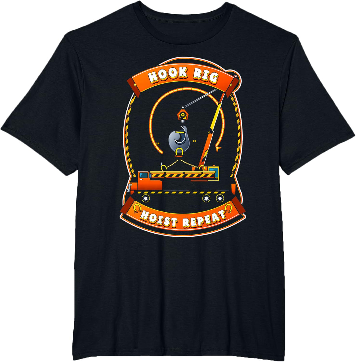 Boom Truck Crane Rigger Operator Heavy Equipment Humor T-Shirt - Black