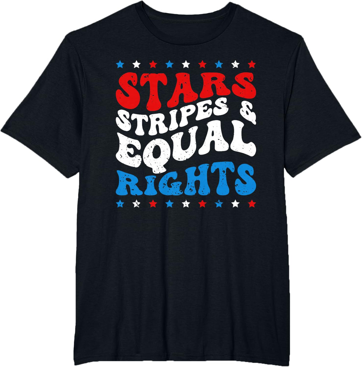 Stars Stripes And Equal Rights Women's Rights 4th Of July T-Shirt - Black