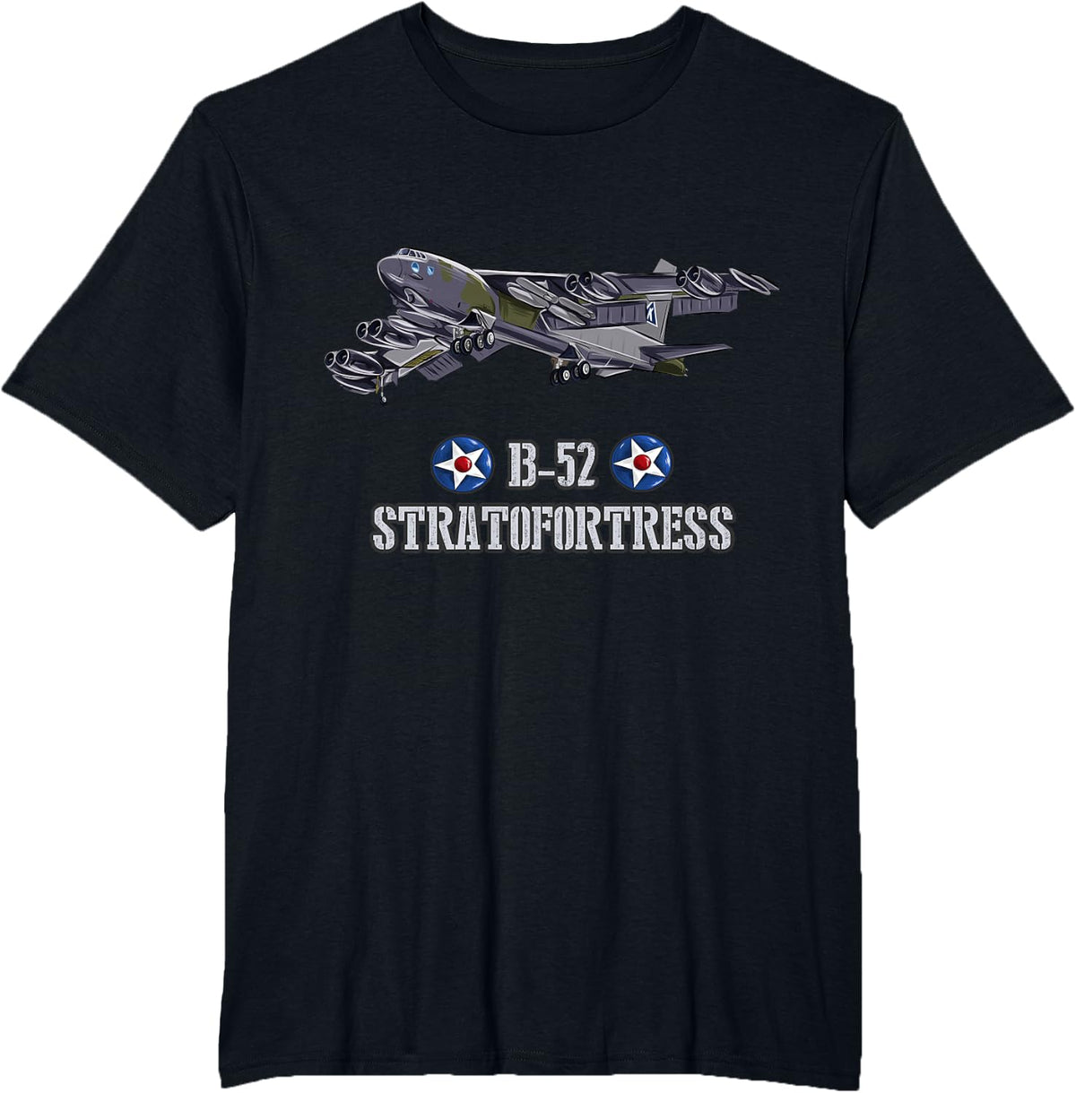 US Military Aircraft Heavy Bomber B-52 T-Shirt - Black