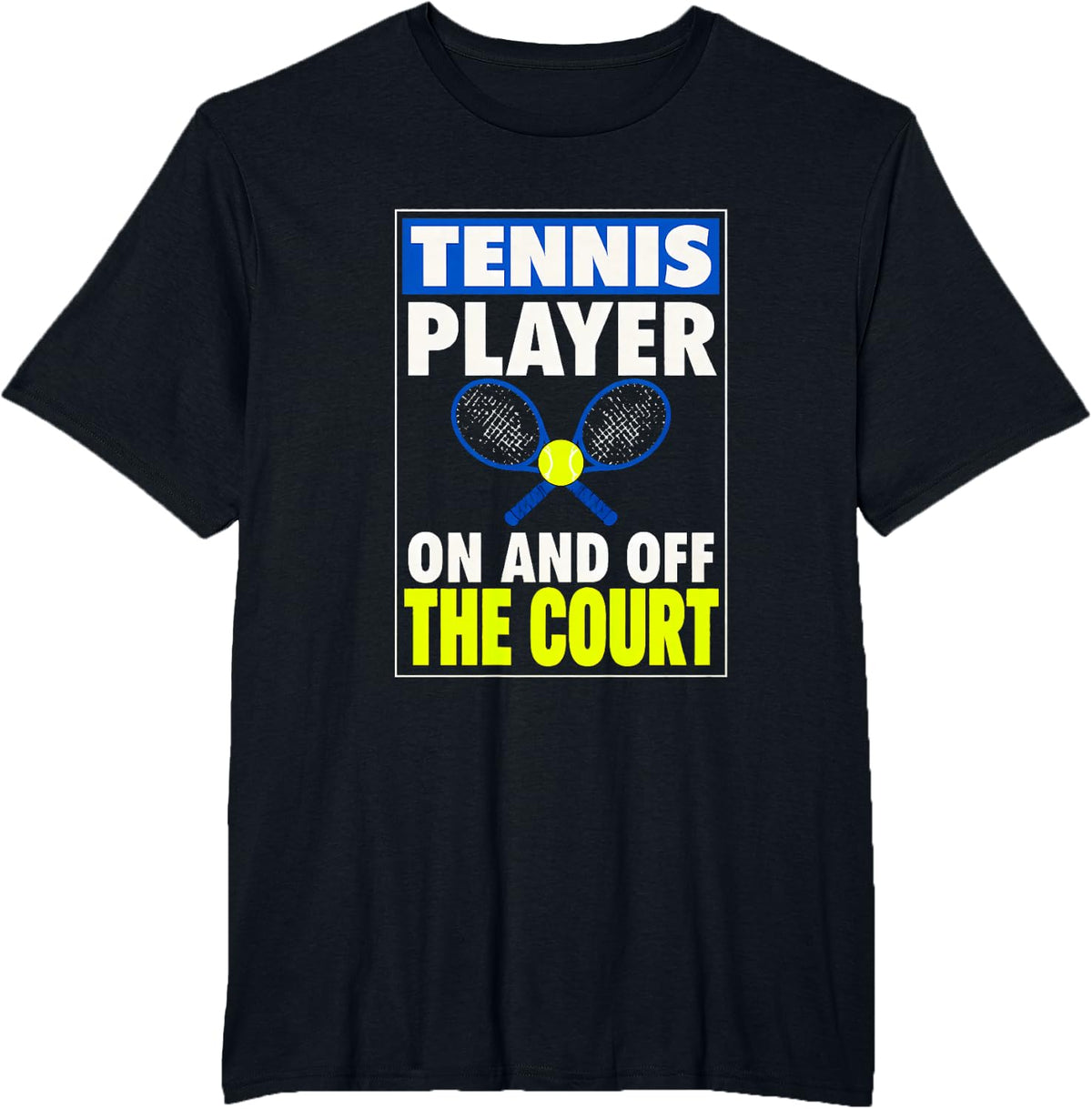 Tennis Player on and Off the Court Tennis Gift Tennis Lover T-Shirt - Black