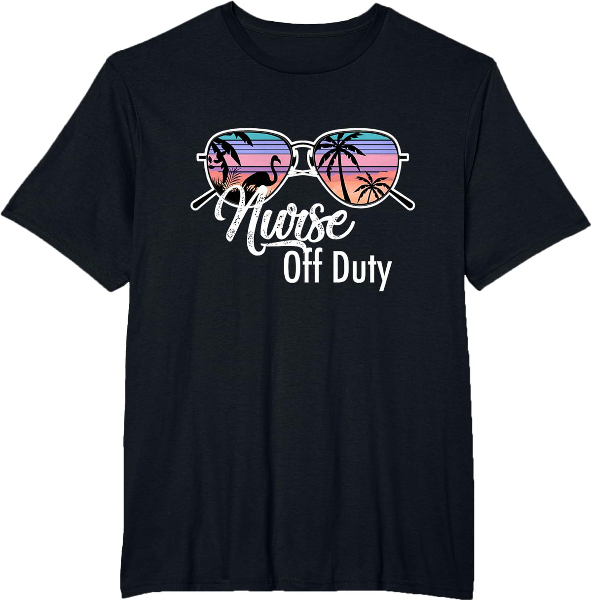 Off Duty Nurse Summer Beach Vacation Tees T Shirts For Women Men Nurses Gift - Black