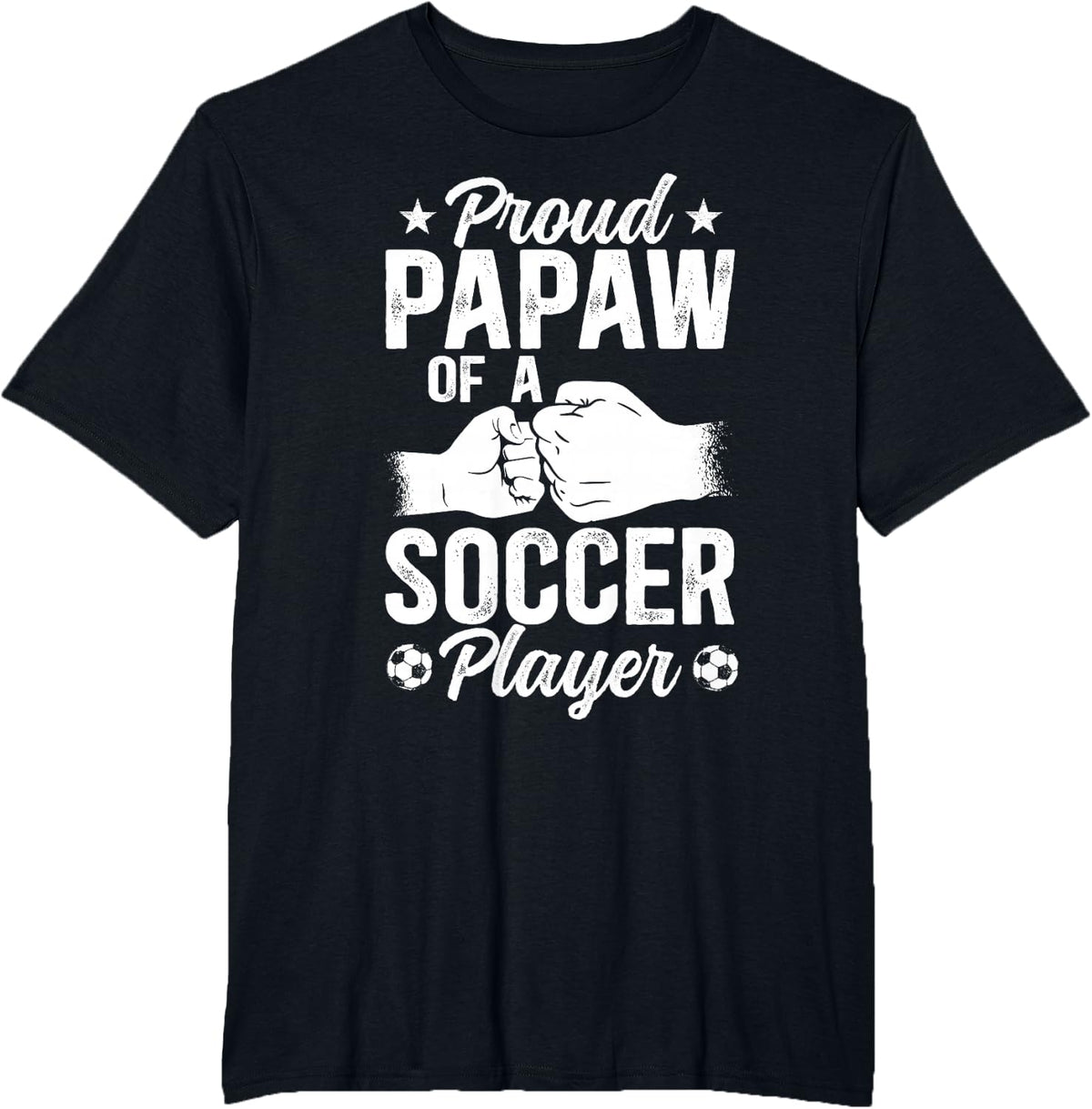 Proud Papaw and Grandson Soccer Papaw Soccer Player Papaw T-Shirt - Black
