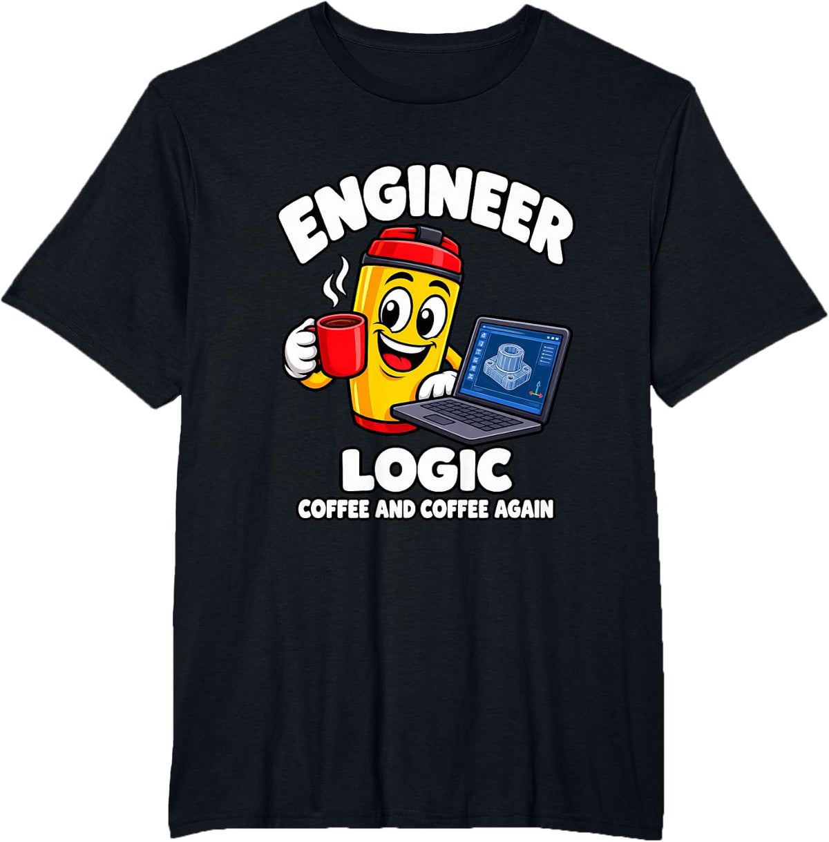Engineer Logic Coffee and Coffee Again T-Shirt - Black