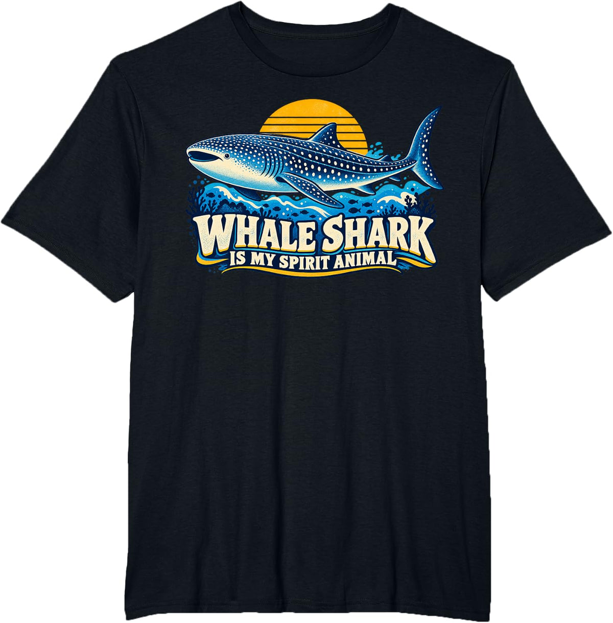 Whale Shark is My Spirit Animal Ocean Creature T-Shirt - Black