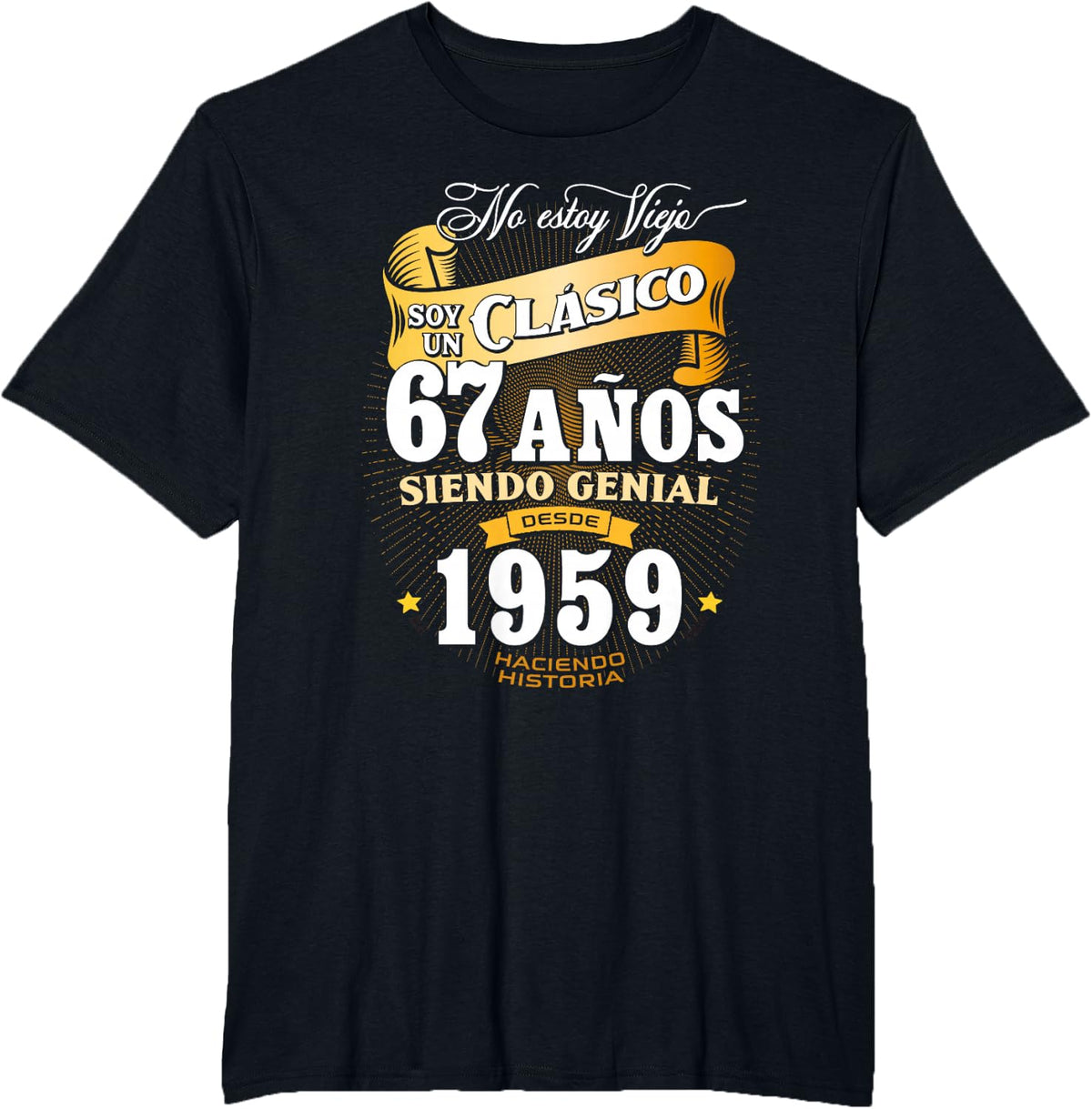 Vintage 67th Birthday Men Funny 1959 67 Birthday Spanish T-Shirt - Black