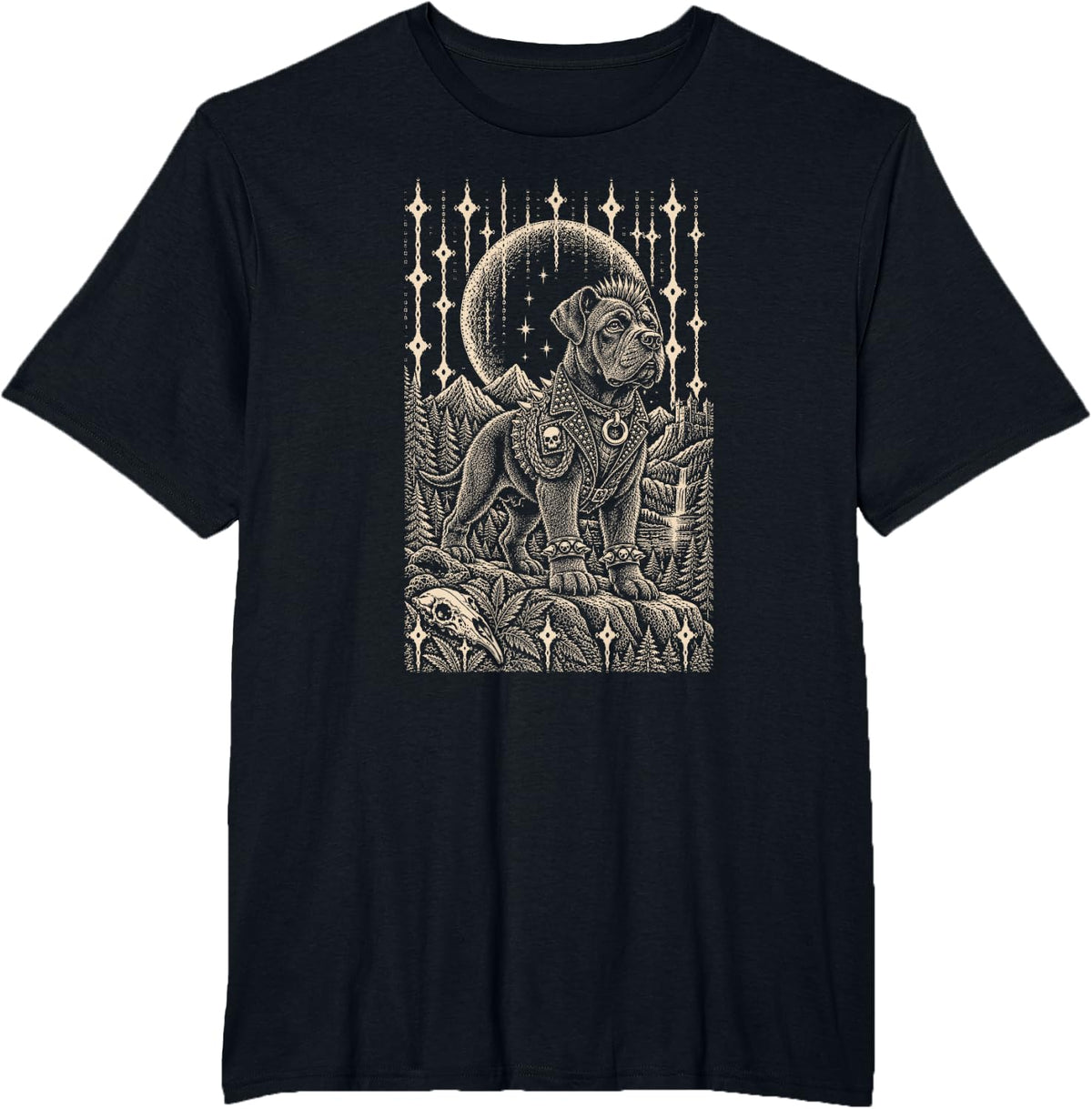Mastiff Punk Grunge Rebel Alternative Style T-Shirt - Black